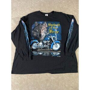 Vintage Delta American Biker Spirit of the Free Mens Long Sleeve Shirt 3XL